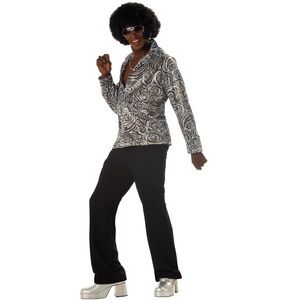 California Costumes Groovy Disco Men's Costume, Large - Shirt and Wig